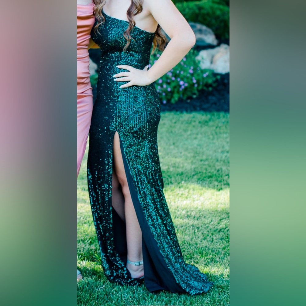 Hello Molly Emerald Sequin Prom Dress